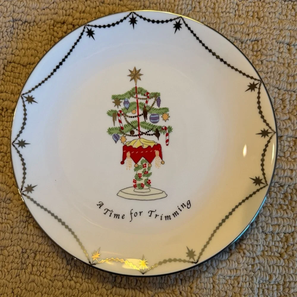 🎄🎅 NWT - Lenox Merry and Bright set of 4 Christmas dessert plates
